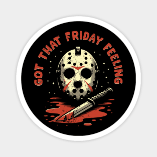 Got that Friday Feeling - Vintage Friday 13th Design Magnet